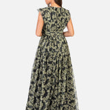 Anaya With Love Recycled Floral Flutter Sleeve V Neck Maxi Dress