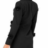 Maya Black 3D Flower Blazer Dress