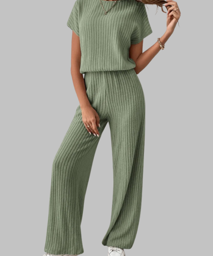 MAGGIE™ - Casual Short Sleeve Top and Pants Set