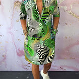 MARI™ - Colorful V-Neck Dress