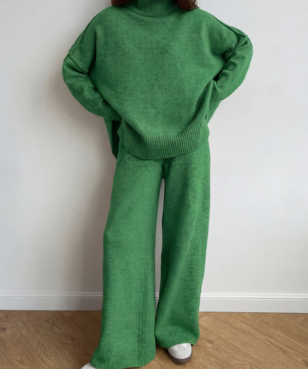 BEATRIX™ – Turtleneck Sweater & Wide Leg Pants Two-Piece Set