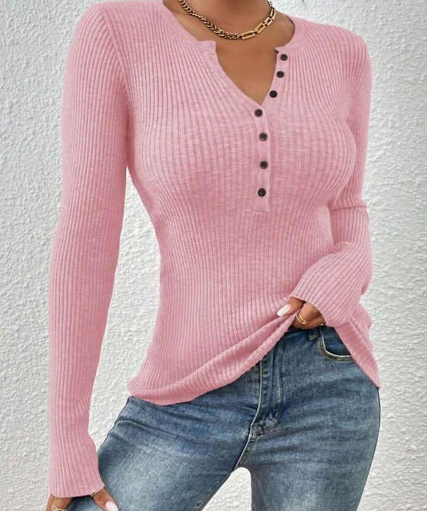 SHASHA™ - Elegant Chic Slim Fit Long Sleeve Round Neck Tops