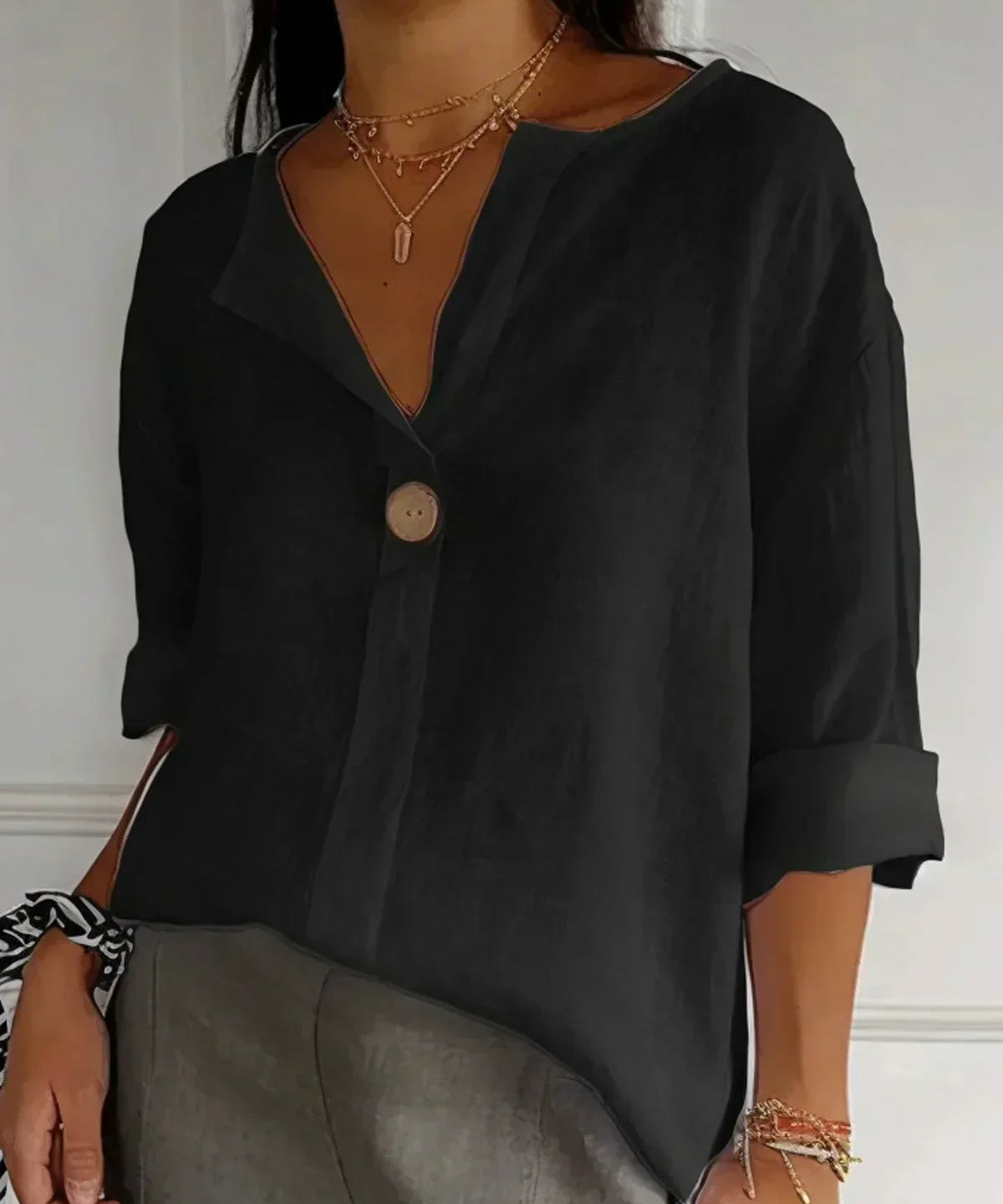 NAYLA™ - Casual V-Neck Blouse