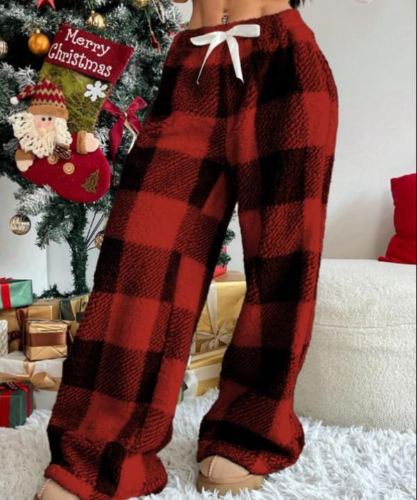 AMBER™ - Comfortable Plaid Straight Pants for Cold Weather Wear