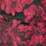 Maya Red Floral Jacquard Bandeau Midi Dress with Oversized Bow