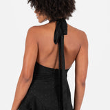 Anaya with Love Recycled Black Halter Neck Ruffled Maxi Dress