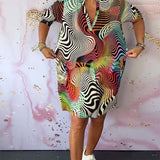 MARI™ - Colorful V-Neck Dress