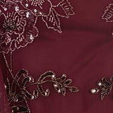 Maya Cranberry Floral Embellished Long Sleeve Trapeze Maxi Dress