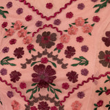 Maya Teraccotta Pink Floral Embroidered High Neck Maxi Dress