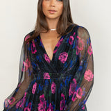 Anaya With Love Recycled Floral Print Faux Wrap Long Sleeve Midaxi Dress