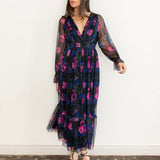 Anaya With Love Recycled Floral Print Faux Wrap Long Sleeve Midaxi Dress