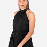 Anaya With Love Recycled Black Halter Neck Tiered Maxi Dress