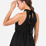 Anaya With Love Recycled Black Halter Neck Tiered Maxi Dress