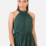 Anaya With Love Recycled Dark Green Halter Neck Tiered Maxi Dress