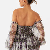 Anaya With Love Floral Long Sleeve Bardot Maxi Dress