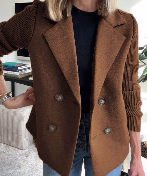 SORELLE™ - Elegant Knit-Sleeve Blazer