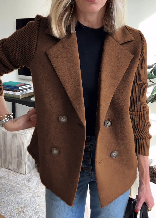 SORELLE™ - Elegant Knit-Sleeve Blazer