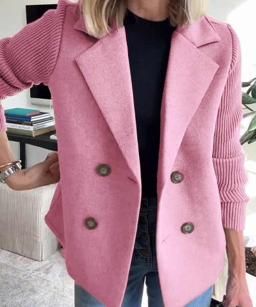 SORELLE™ - Elegant Knit-Sleeve Blazer
