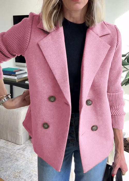 SORELLE™ - Elegant Knit-Sleeve Blazer