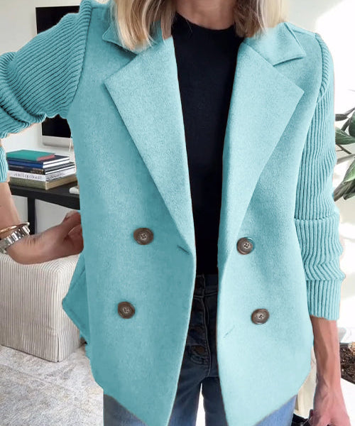 SORELLE™ - Elegant Knit-Sleeve Blazer