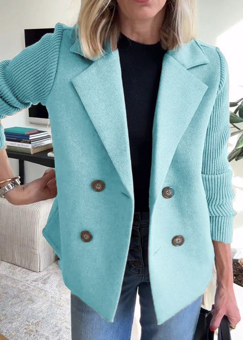 SORELLE™ - Elegant Knit-Sleeve Blazer