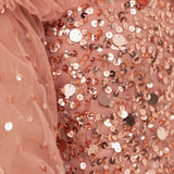 Maya Terracotta Pink Embellished Bardot Midaxi Dress