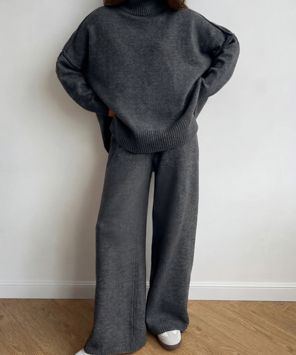 BEATRIX™ – Turtleneck Sweater & Wide Leg Pants Two-Piece Set