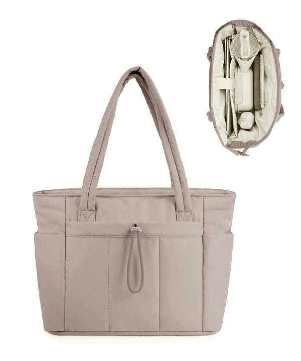 VEJA™ - Women’s Insulated Puffer Tote Bag Laptop & Cup Holder Casual Work Bag