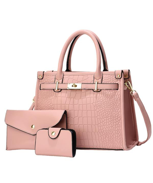 ALENOR™ – Crocodile Embossed Large Capacity Crossbody Handbag Set