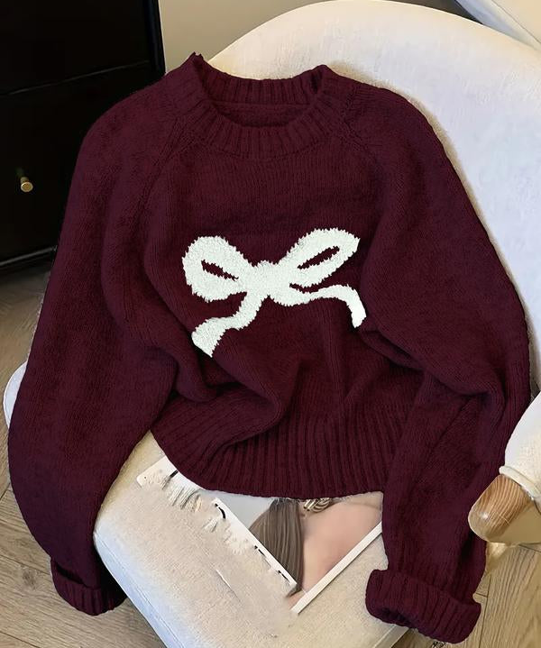 GRACIE™ - Elegant Bow Knit Sweater for Fall & Winter Fashion