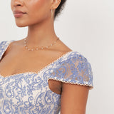 Maya Light Blue Sweetheart Neck Lace Midaxi Dress