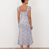 Maya Light Blue Sweetheart Neck Lace Midaxi Dress