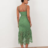 Maya Green Lace Cami Midi Dress