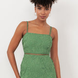 Maya Green Lace Cami Midi Dress