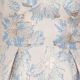 Maya Blue Floral Jacquard Strappy Midi Dress