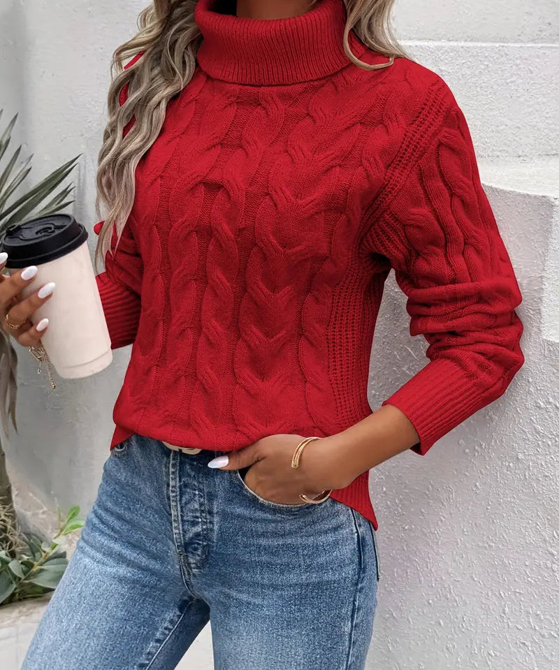 MAIKA™ - Cable Knit Turtleneck Sweater
