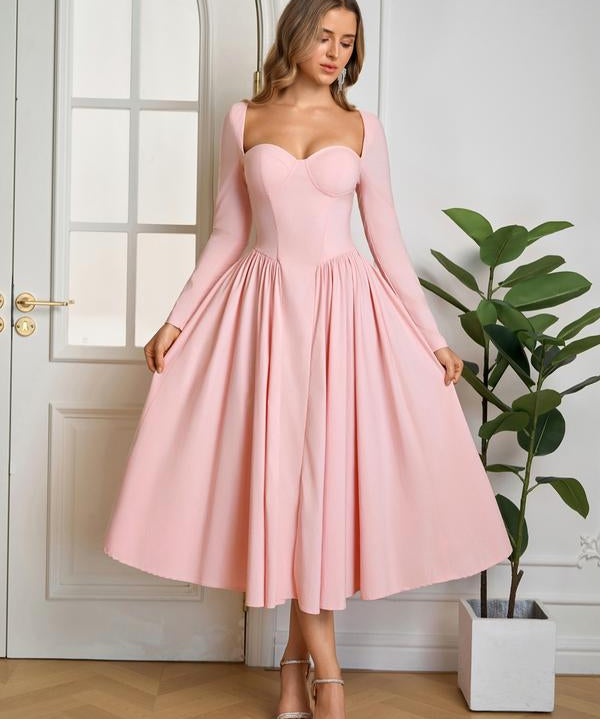 HOLLY™ - Elegant Ruched Tie-Back Sweetheart Neck A-Line Dress for Parties