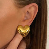 Rowenna - Heart Hypoallergenic Earrings in Gold