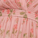 Anaya With Love Recycled Pink Floral Print Faux Wrap Maxi Sleeve Midaxi Dress