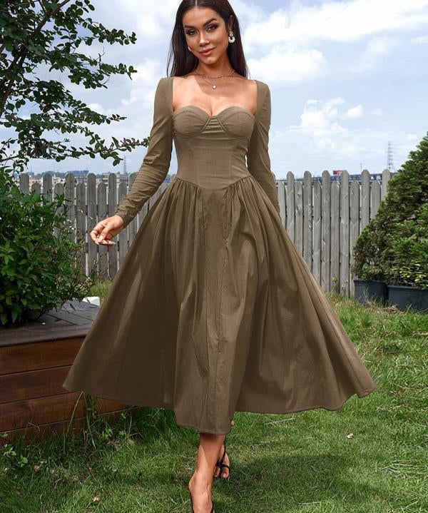 HOLLY™ - Elegant Ruched Tie-Back Sweetheart Neck A-Line Dress for Parties