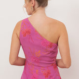 Anaya With Love Recycled Hot Pink Floral Print One Shoulder Maxi Dress