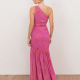 Anaya With Love Recycled Hot Pink Floral Print One Shoulder Maxi Dress