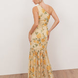 Anaya With Love Recycled Yellow Floral Print One Shoulder Maxi Dress