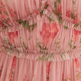 Anaya With Love Recycled Pink Floral Print Short Sleeve Ruffled Mini Dress