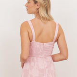 Anaya With Love Recycled Peony Pink Floral Burnout Strappy Asymmetric Ruffle Maxi Dress