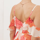 Anaya With Love Recycled Floral Cold Shoulder Tiered Maxi Dress