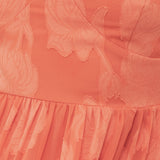 Anaya With Love Recycled Coral Floral Burnout Sweetheart Neck Puff Sleeve Midaxi Dress