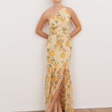 Anaya With Love Recycled Yellow Floral Print One Shoulder Maxi Dress