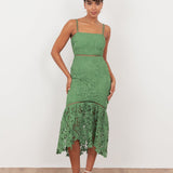 Maya Green Lace Cami Midi Dress