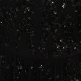 Maya Black Fully Embellished Maxi Sleeve Round Neck Maxi Dress